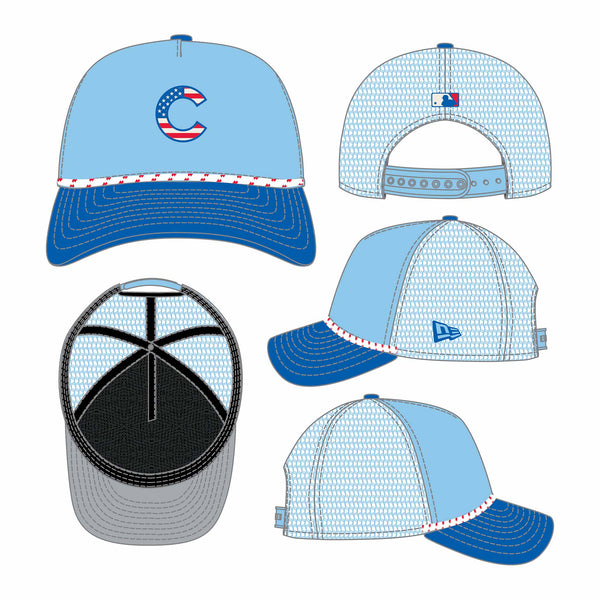 Chicago Cubs New Era 2025 Fourth of July 9FORTY Rope M Crown Adjustable Cap