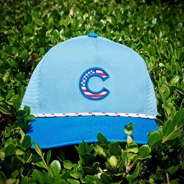 Chicago Cubs New Era 2025 Fourth of July 9FORTY Rope M Crown Adjustable Cap
