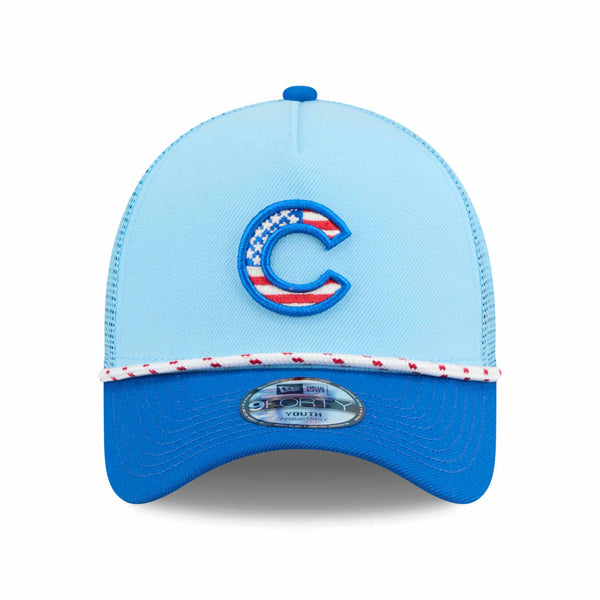 Chicago Cubs New Era Youth 2025 Fourth of July 9FORTY Rope M Crown Adjustable Cap