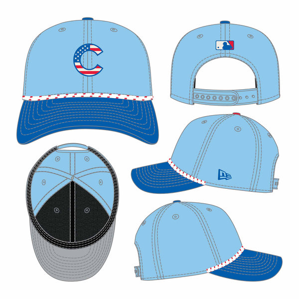 Chicago Cubs New Era 2025 Fourth of July 9SEVENTY Rope Stretch Snap Adjustable Cap