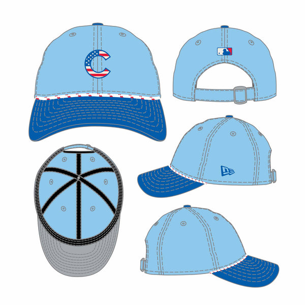 Chicago Cubs New Era 2025 Fourth of July 9TWENTY Rope Adjustable Cap