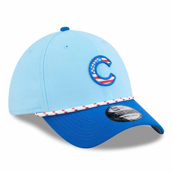 Chicago Cubs New Era 2025 Fourth of July 39THIRTY Rope Stretch Fit Cap