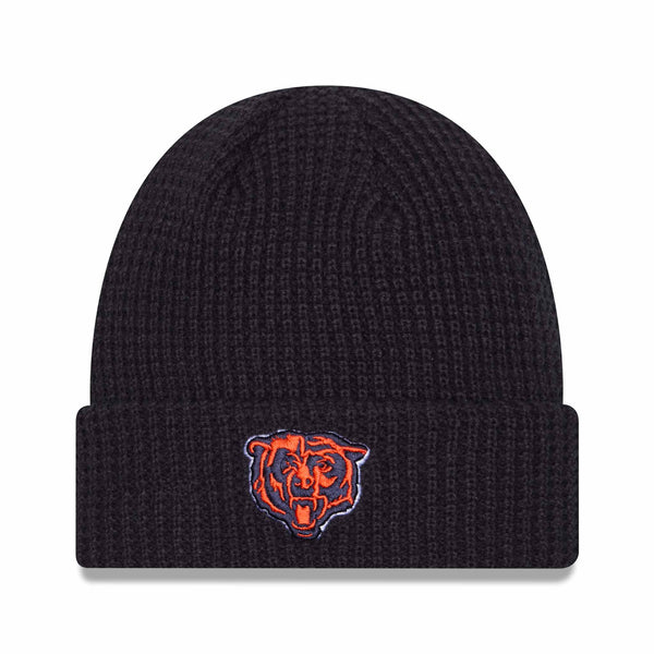 Chicago Bears New Era Navy Bear Face Waffle Knit Cap