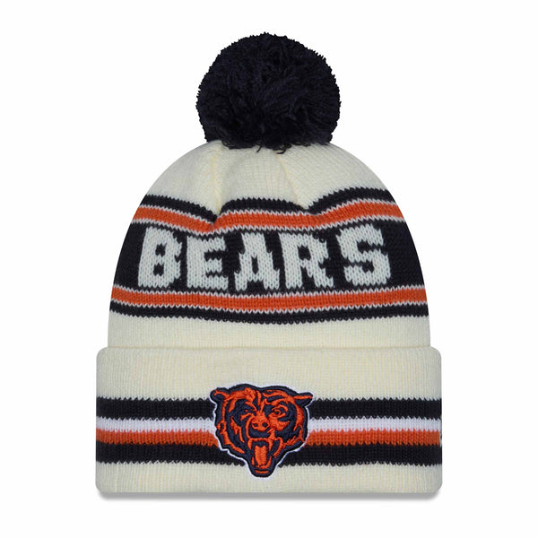 Chicago Bears New Era Cream Classic Bear Face logo Knit Cap