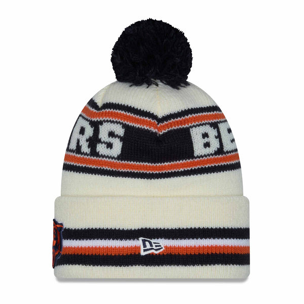 Chicago Bears New Era Cream Classic Bear Face logo Knit Cap