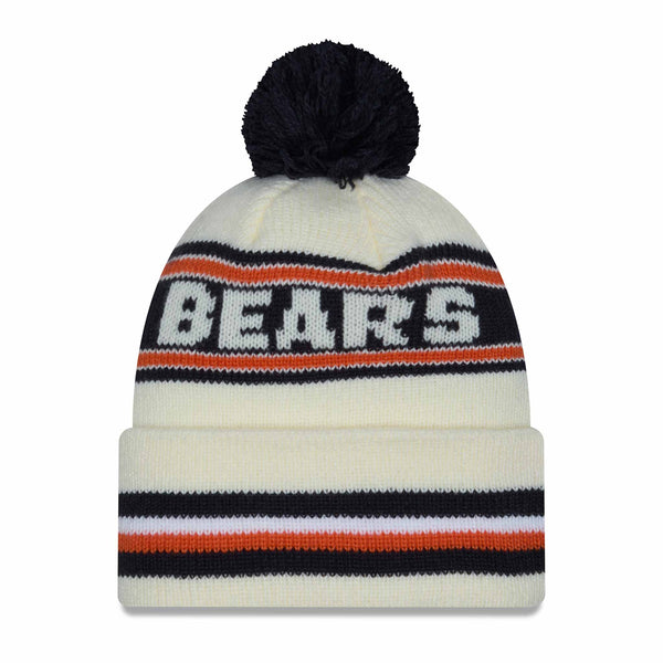 Chicago Bears New Era Cream Classic Bear Face logo Knit Cap