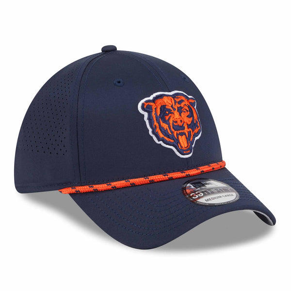 Chicago Bears New Era Navy Bear Face Perforated 39THIRTY Stretch Fit Cap