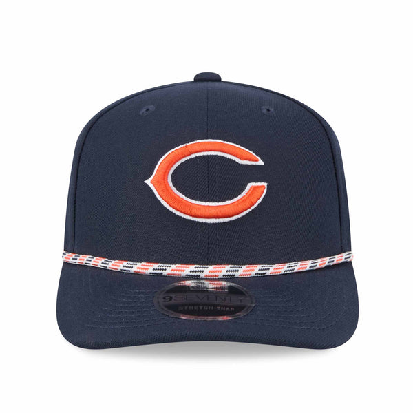 Chicago Bears New Era Navy Bear Face 9SEVENTY Stretch Snap Multi Rope Adjustable Cap
