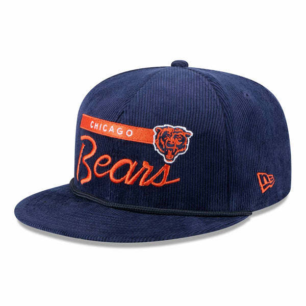 Chicago Bears New Era Navy Script Corduroy 9FIFTY Snap Back Adjustable Cap