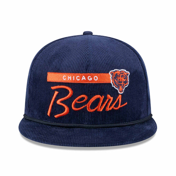 Chicago Bears New Era Navy Script Corduroy 9FIFTY Snap Back Adjustable Cap
