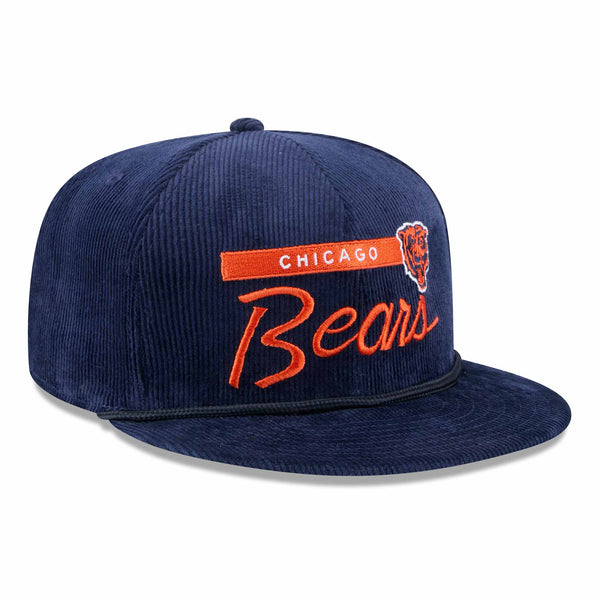 Chicago Bears New Era Navy Script Corduroy 9FIFTY Snap Back Adjustable Cap