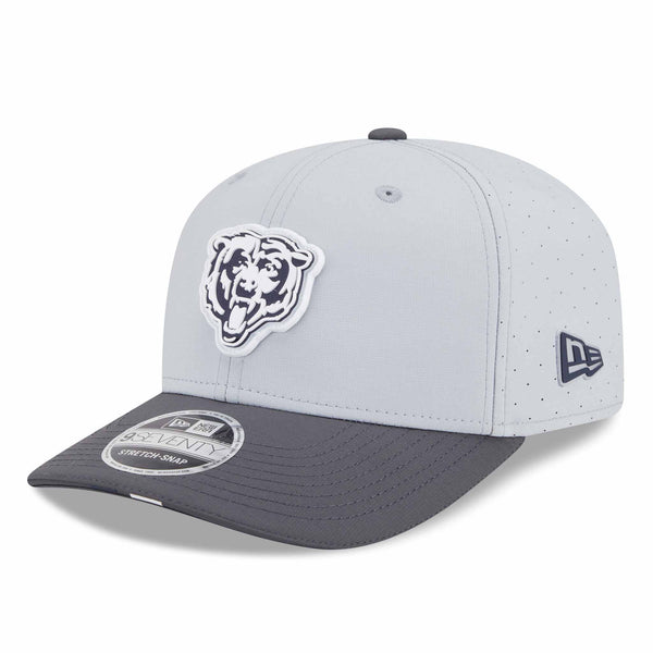 Chicago Bears New Era Training Camp Grey Bears Head 9SEVENTY Stretch Snap Adjustable Cap