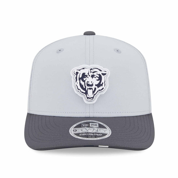 Chicago Bears New Era Training Camp Grey Bears Head 9SEVENTY Stretch Snap Adjustable Cap
