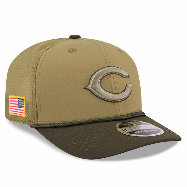 Chicago Bears New Era Salute To Service C Logo 9SEVENTY Stretch Snap Adjustable Cap