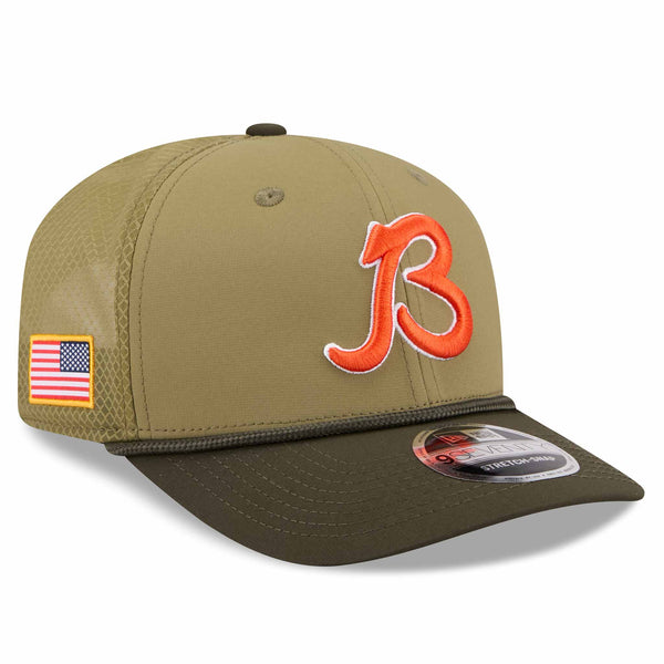 Chicago Bears New Era Salute To Service B Logo 9SEVENTY Stretch Snap Adjustable Cap