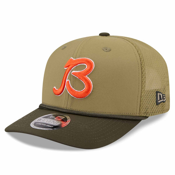 Chicago Bears New Era Salute To Service B Logo 9SEVENTY Stretch Snap Adjustable Cap