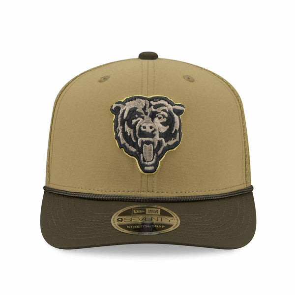 Chicago Bears New Era Salute To Service Bears Head Logo 9SEVENTY Stretch Snap Adjustable Cap