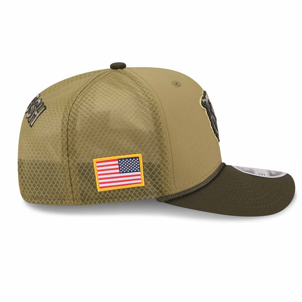Chicago Bears New Era Salute To Service Bears Head Logo 9SEVENTY Stretch Snap Adjustable Cap