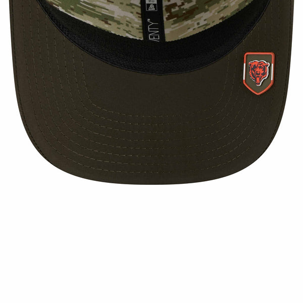 Chicago Bears New Era Salute To Service Bears Head Logo 9SEVENTY Stretch Snap Adjustable Cap