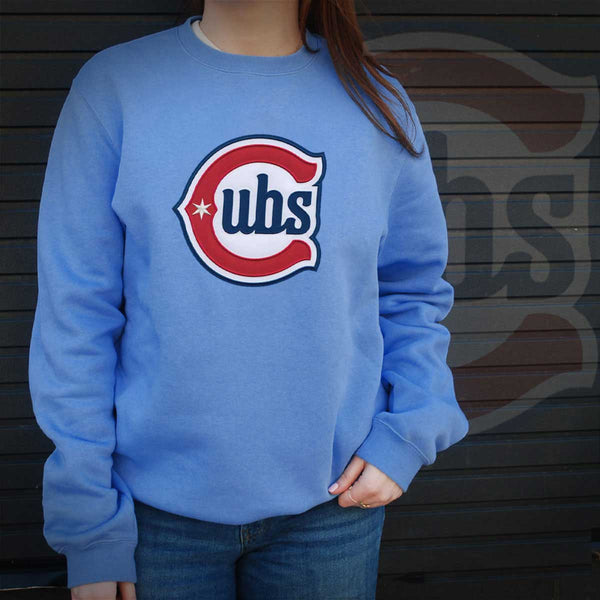 Chicago Cubs Antigua Blues Alternate 2 Logo Columbia Blue Victory Crewneck Sweatshirt