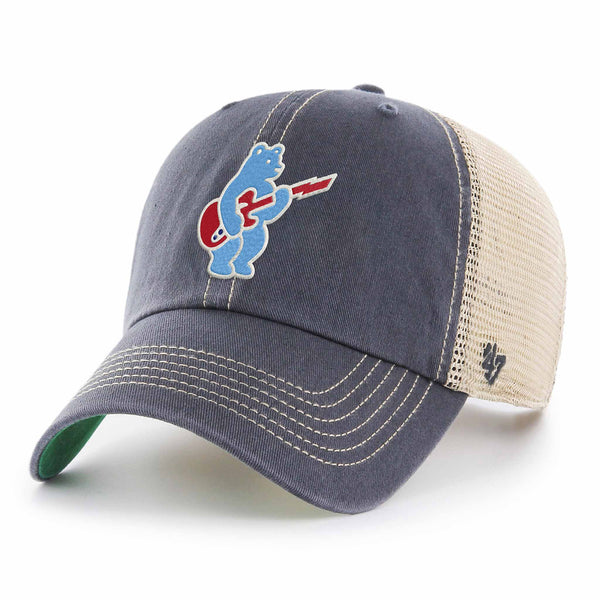 Chicago Cubs 47 Brand Blues Rock Bear Trawler Mesh Back Adjustable Cap
