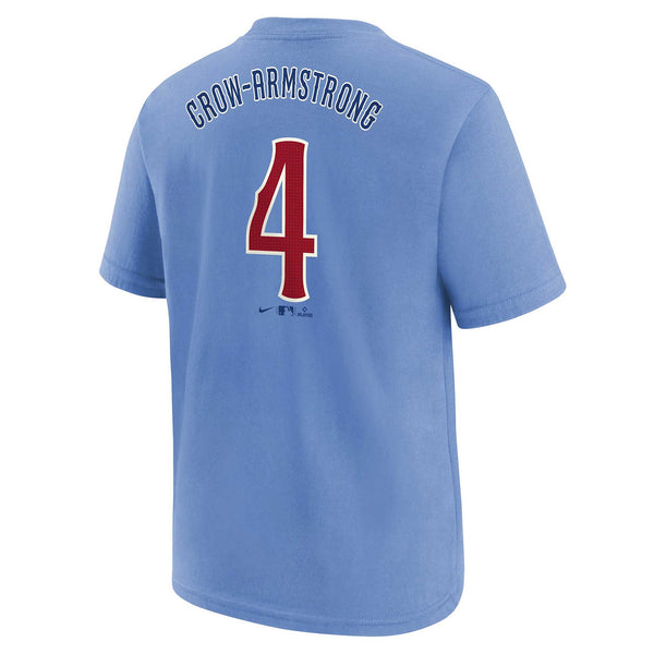 Chicago Cubs Pete Crow Armstrong Nike Youth Alternate Blues Name and Number T-Shirt