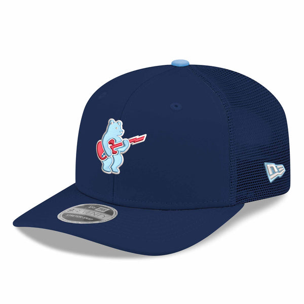 Chicago Cubs New Era Navy Sky Rock Bear 9SEVENTY Stretch Snap Trucker Adjustable Cap