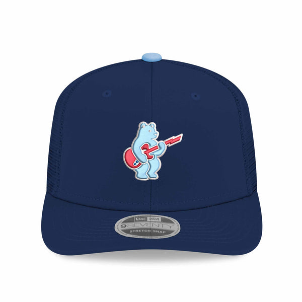 Chicago Cubs New Era Navy Sky Rock Bear 9SEVENTY Stretch Snap Trucker Adjustable Cap