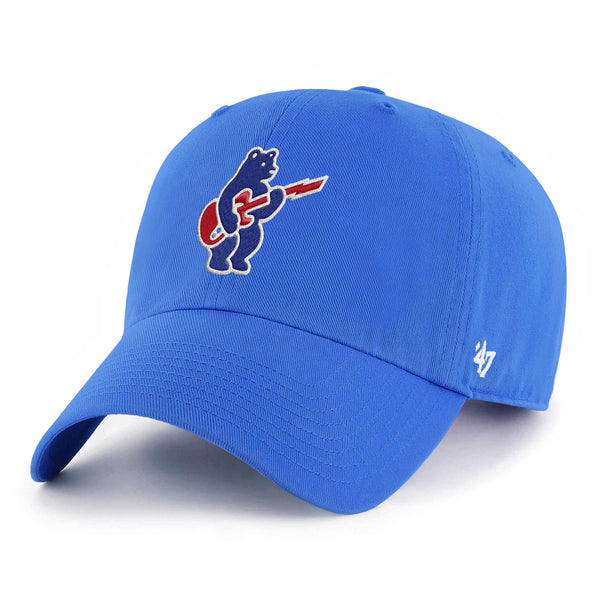 Chicago Cubs 47 Brand Blues Rock Bear Logo Baby Blue Clean Up Adjustable Cap