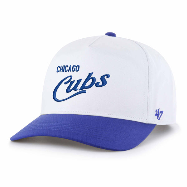 Chicago Cubs 47 Brand White Two Tone Script Hitch Adjustable Cap
