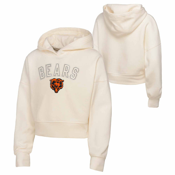 Chicago Bears Youth Girls Blitz Long Sleeved Cropped Hooded Sweatshirt
