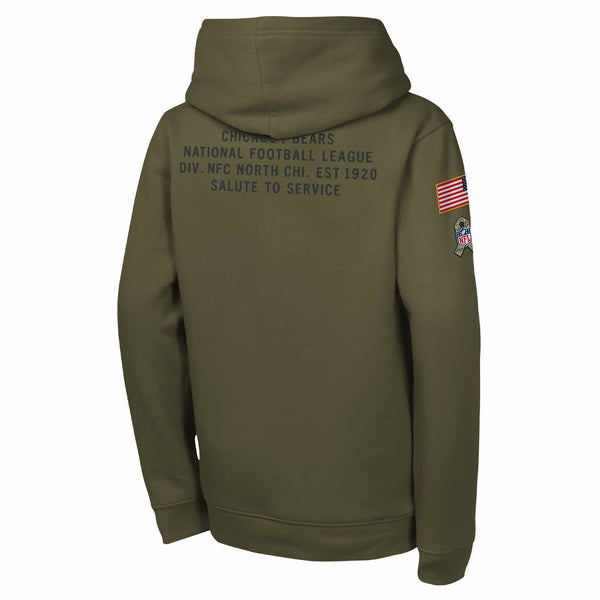 Chicago Bears Nike Youth 2025 Salute To Service On Field Hooded Sweatshirt