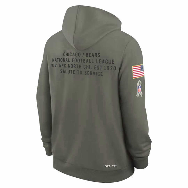 Chicago Bears Nike 2025 Salute To Service On Field Hooded Sweatshirt
