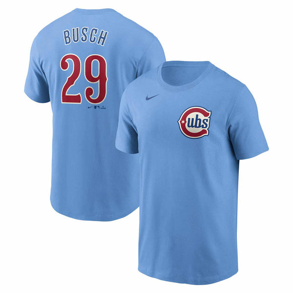 Chicago Cubs Michael Busch Nike Blues Alternate 2 Fuse Name & Number T-Shirt