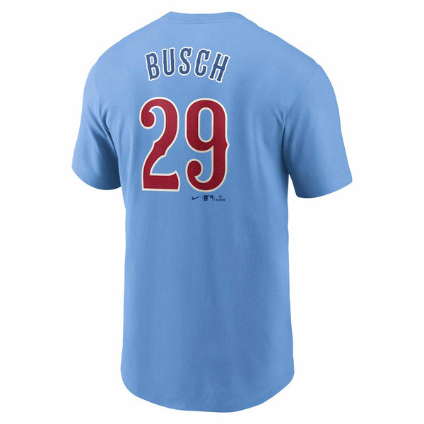Chicago Cubs Michael Busch Nike Blues Alternate 2 Fuse Name & Number T-Shirt
