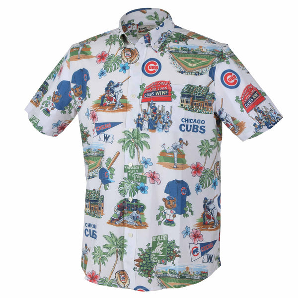 Chicago Cubs Reyn Spooner White Scenic Hawaiian Shirt