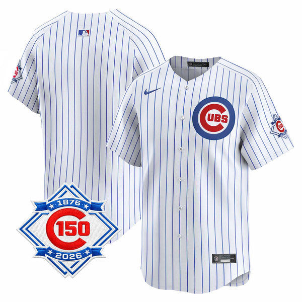 Chicago Cubs Nike Home Vapor Limited 150th Anniversary Patch Jersey