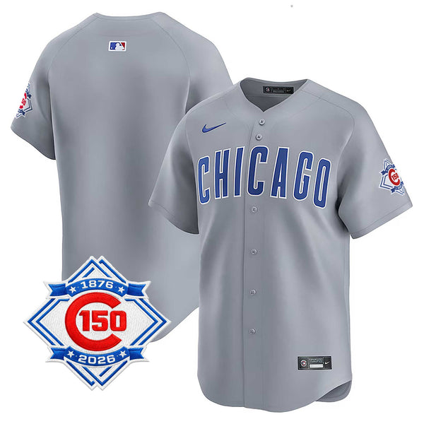 Chicago Cubs Nike Road Vapor Limited 150th Anniversary Patch Jersey