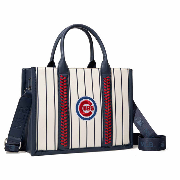 Chicago Cubs Montana West Pinstripe Whipstitch Tote Crossbody Bag