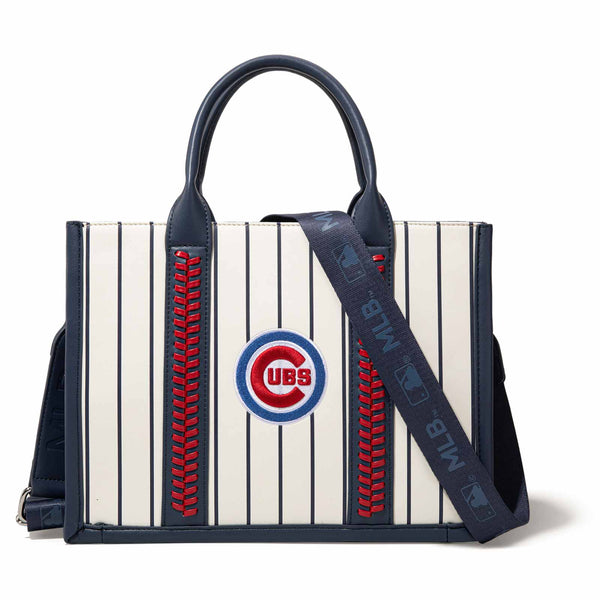 Chicago Cubs Montana West Pinstripe Whipstitch Tote Crossbody Bag