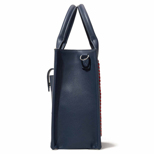 Chicago Cubs Montana West Pinstripe Whipstitch Tote Crossbody Bag