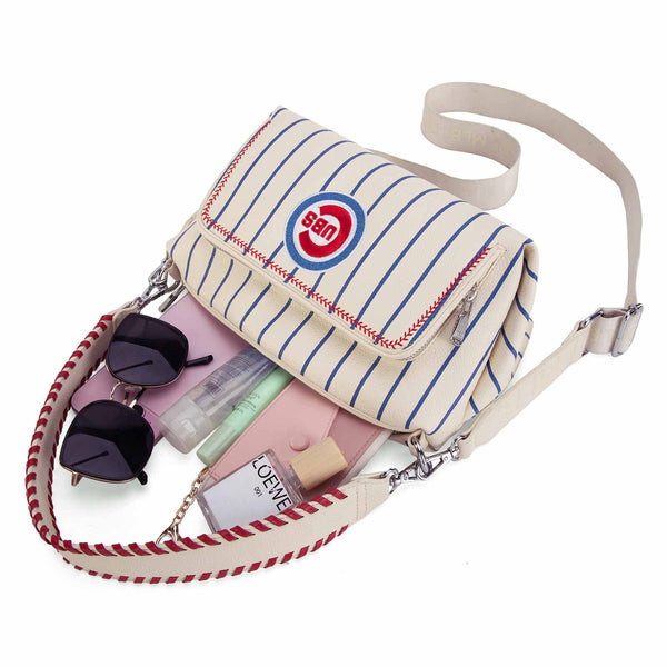 Chicago Cubs Montana West Pinstripe Cross Body Shoulder Bag