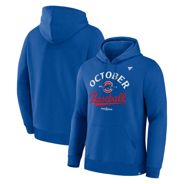 Chicago Cubs Fanatics 2025 Post Season Participant On Field Locker Room Hooded Sweatshirt