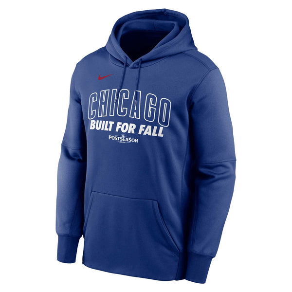 Chicago Cubs Nike 2025 Post Season Participants Built For Fall Royal Blue Hooded Sweatshirt