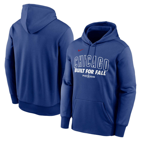 Chicago Cubs Nike 2025 Post Season Participants Built For Fall Royal Blue Hooded Sweatshirt