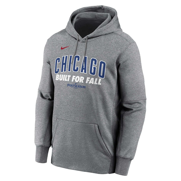 Chicago Cubs 2025 Nike Post Season Participants Built For Fall Grey Hooded Sweatshirt