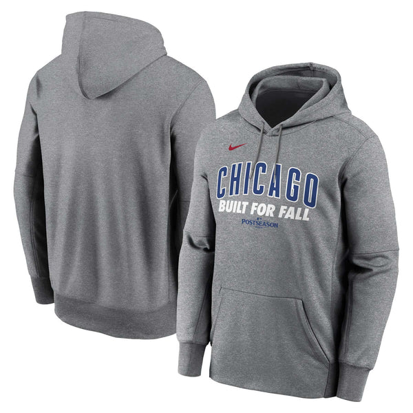 Chicago Cubs 2025 Nike Post Season Participants Built For Fall Grey Hooded Sweatshirt
