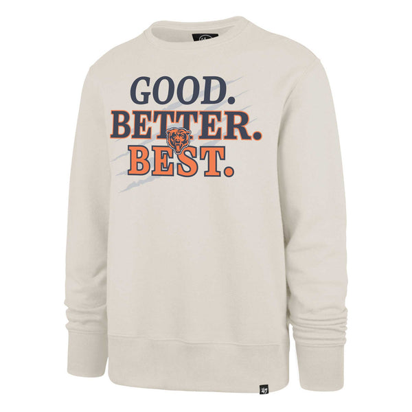 Chicago Bears 47 Brand Good-Better-Best Cream Regional Headline Crewne ...