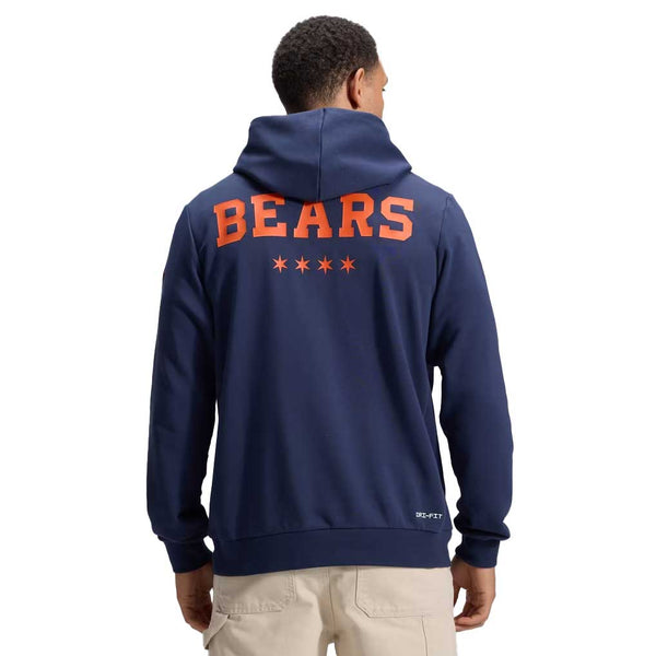 Chicago Bears Nike Rivalries Sideline Navy Blue Hooded Sweatshirt
