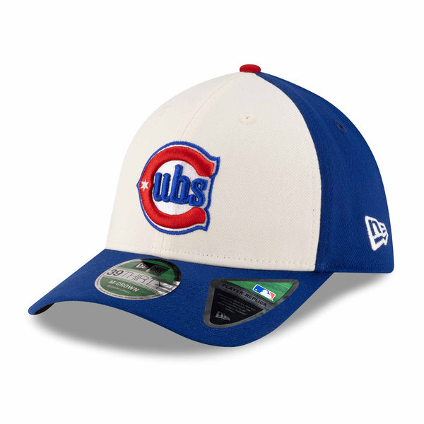 Chicago Cubs New Era Blues Alternate 39THIRTY M Crown Replica Stretch Fit Cap
